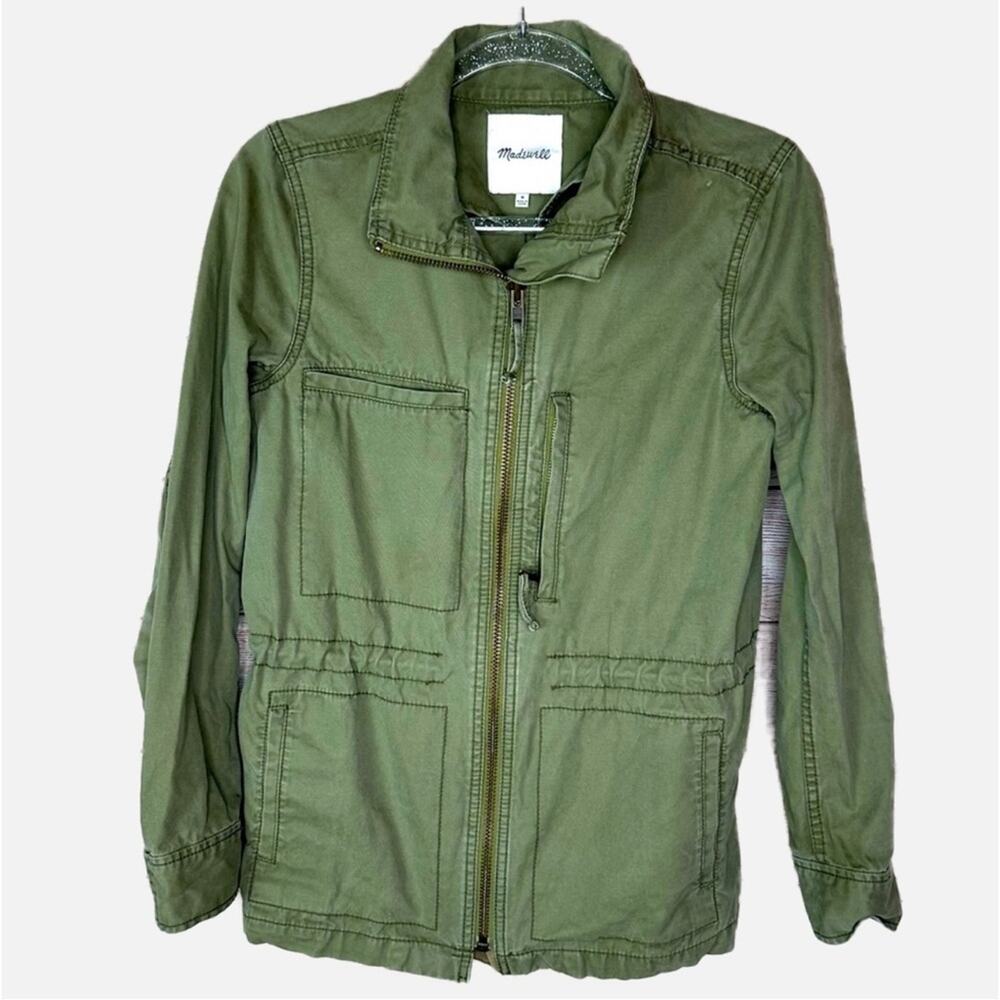 Madewell Military Style Utility Jacket - OLIVE ARMY GREEN